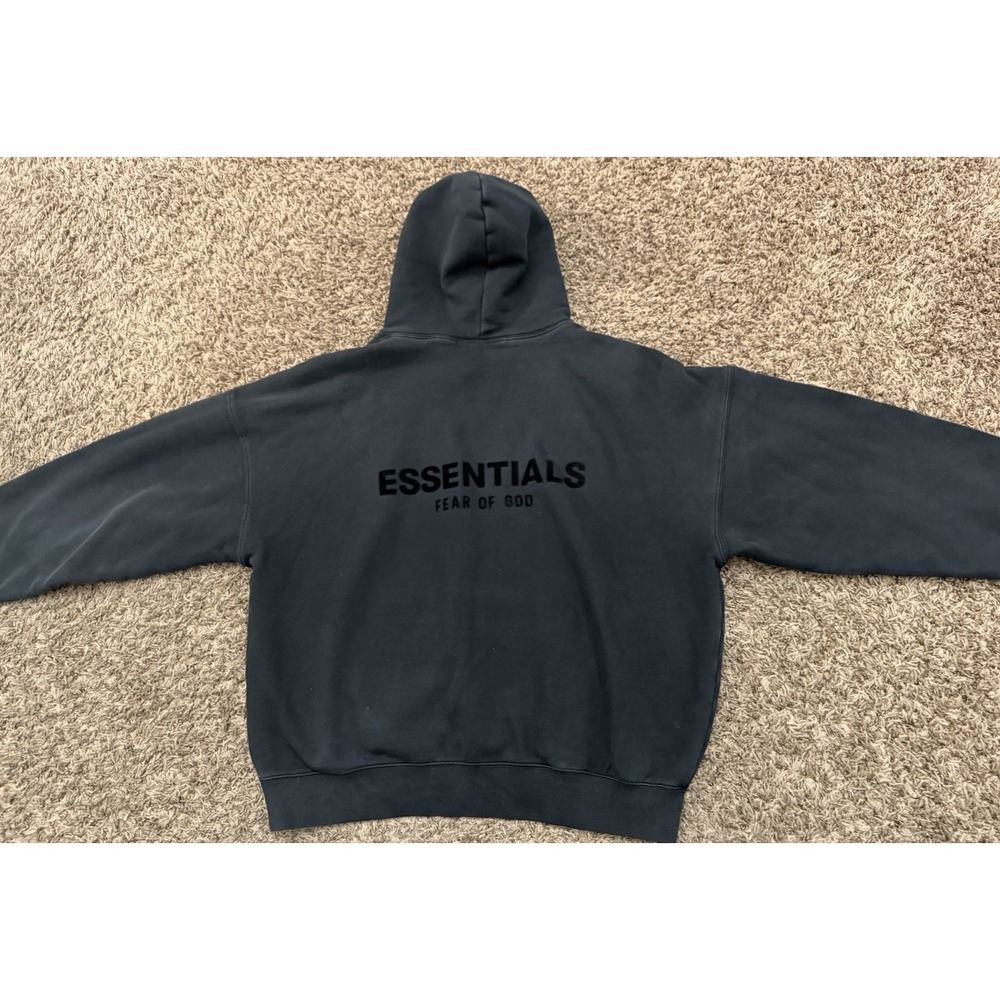 Fear of God Essentials Cotton Pullover Hoodie for Men Black Men's Size XL